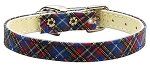 3/8" Plaid Plain Collars (size: Blue 16)