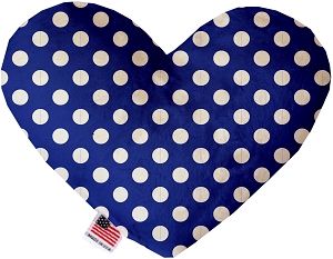 Bright Blue Swiss Dots Canvas Heart Dog Toy (size: 8 Inch)