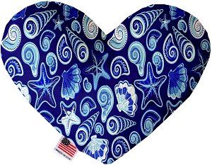 Blue Seashells Canvas Heart Dog Toy (size: 6 Inch)