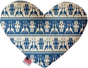 Blue Reindeer Canvas Heart Dog Toy (size: 8 Inch)