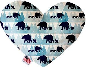 Winter Bear Tracks Canvas Heart Dog Toy (size: 6 Inch)