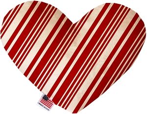 Classic Candy Cane Stripes Canvas Heart Dog Toy (size: 6 Inch)