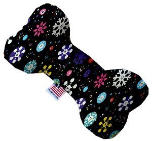 Smiley Snowflakes Canvas Bone Dog Toy (size: 6 Inch)