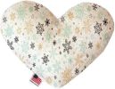 Vintage Snowflakes Canvas Heart Dog Toy