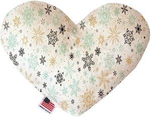 Vintage Snowflakes Canvas Heart Dog Toy (size: 8 Inch)