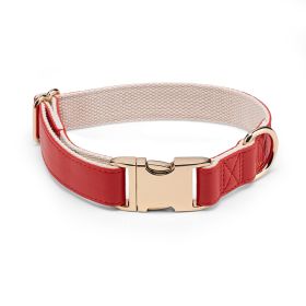 Pet Collar Metal Buckle High Quality All-match (Option: Brilliant Red Golden Necklace-L)