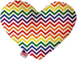 Rainbow Chevron Canvas Heart Dog Toy (size: 8 Inch)