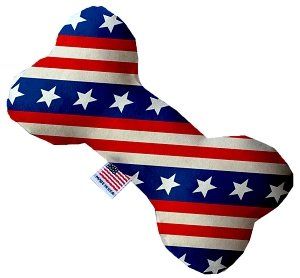 Stars and Stripes Canvas Bone Dog Toy (size: 6 Inch)