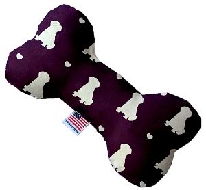 Purple Puppy Love Canvas Bone Dog Toy (size: 6 Inch)