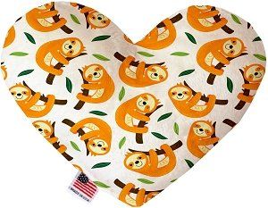 Sleepy Sloths Canvas Heart Dog Toy (size: 8 Inch)