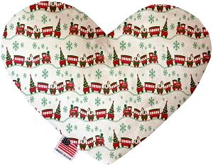 Christmas Trains Canvas Heart Dog Toy (size: 6 Inch)