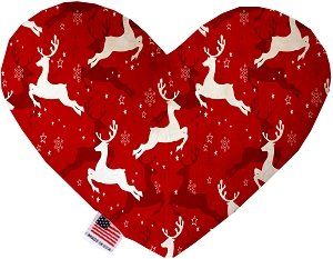 Dancing Reindeer Canvas Heart Dog Toy (size: 8 Inch)