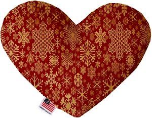 Red Snowflakes Canvas Heart Dog Toy (size: 8 Inch)