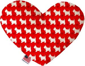 Christmas Westies Canvas Heart Dog Toy (size: 8 Inch)