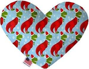 Christmas T-rex Canvas Heart Dog Toy (size: 8 Inch)