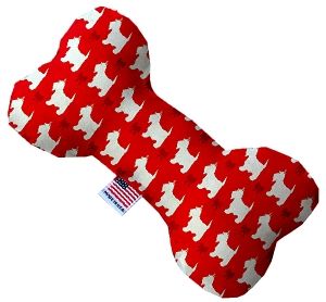 Christmas Westies Canvas Bone Dog Toy (size: 8 Inch)